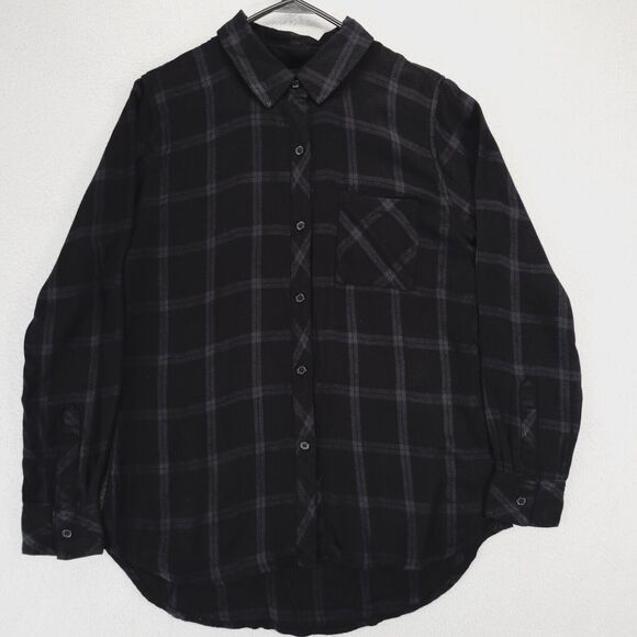 Rails Tops - Rails Plaid Button Shirt Hunter Obsidian Black Top Blouse S Small